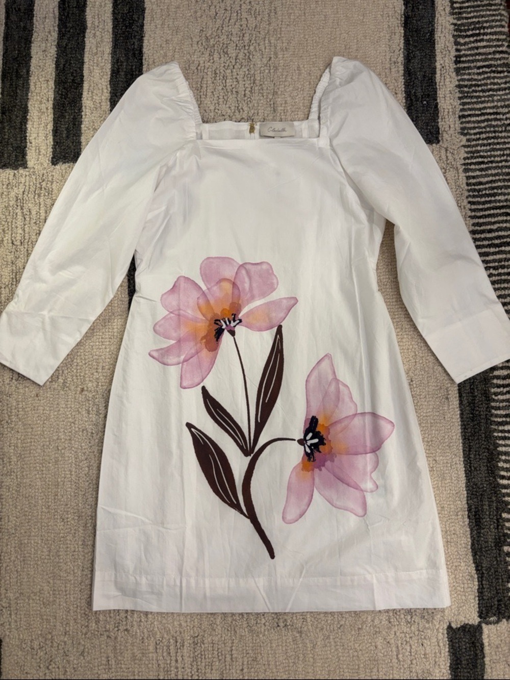 Cleobella White Pink Floral Midi Dress Small - Picture 3 of 16